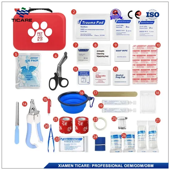 Home Pet First Aid Storage Container Small Pet First Aid Kits Wholesale with Medical Supply 