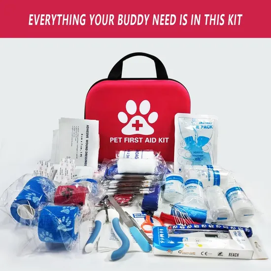 Portable EVA Waterproof Emergency Dog Cat Pet First Aid Bag Kit for Outdoor Travel Camping with Medical Supplies Wholesale