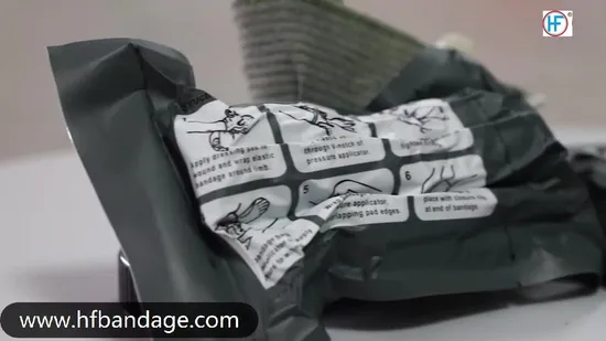 Mdr CE Approved Disposable Safety Elastic Vacuum Package Green Bandage for Sale 4in in Stock Israeli Bandage
