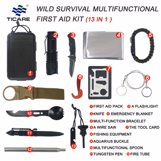 Outdoor Camping Gear Hiking Emergency Equipment Rescue First Aid Outdoor Survival Kit