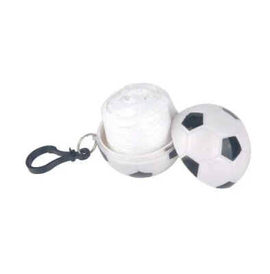 05zfootball Shaped Keychain Raincoat Ball Disposable Emergency Poncho