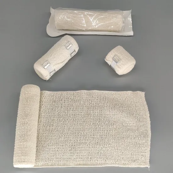 Medical Bandage 75G/M2 Natural White 5cm X 4.5m Stretched Length Non Sterile Medical Dressing Cotton Elastic Crepe Bandage 