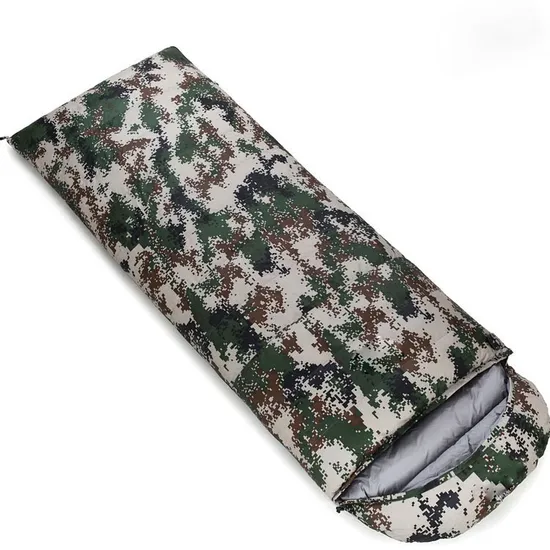 Green Summer Thin Envelope Sleeping Bag with Cap Outdoor Camping Sleeping Bag 