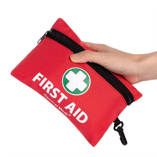 Custom New Red Medical Kit with Logo Wholesale Handheld Travel Outdoor Small Fire Emergency Rescue Kit First Aid Kit 