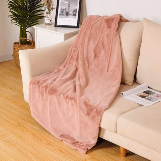 Wholesale Super 100%Polyester Blanket Soft Throw Solid Sherpa Throw Warm Blanket