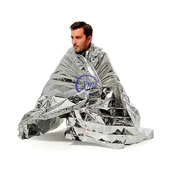 Portable Disposable Single Pack Pet Fire Resistant Silver Emergancy Protection Reflective Survival Rescue First Aid Blanket 