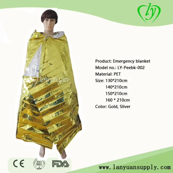 Outdoor First Aid Box Survival Thermal Mylar Retardant Waterproof Rescue Foil Emergency Blanket