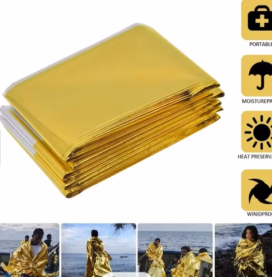 Emergency Mylar Thermal Blanket Space Blankets for First Aid Kit Camping Kit Hiking Outdoor