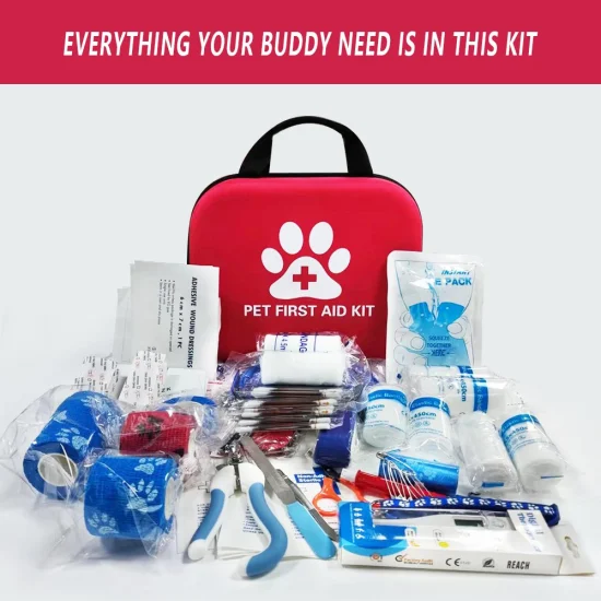 OEM ODM Emergency Portable Medical Pets First Aid Kit Bag for Dogs and Cats Buddy Travel Outdoor with CE ISO