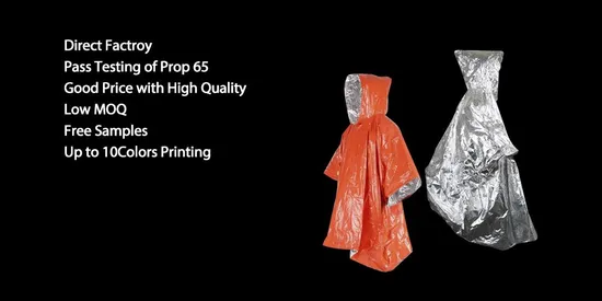 Camping Portable Emergency Thermal Poncho 