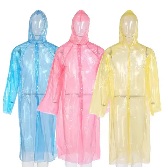 Factory Customized Logo Plastic Rain Coat Emergency Waterproof Disposable PE Poncho 